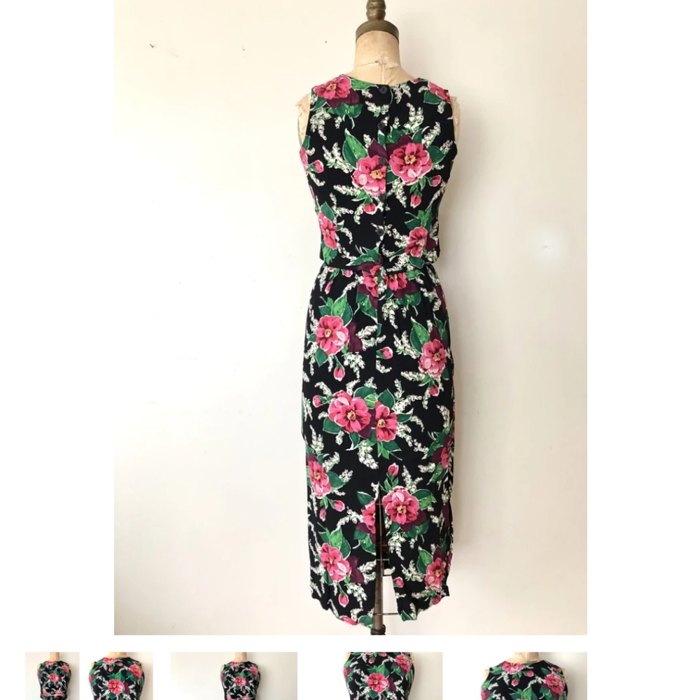 Vintage black and pink floral set
